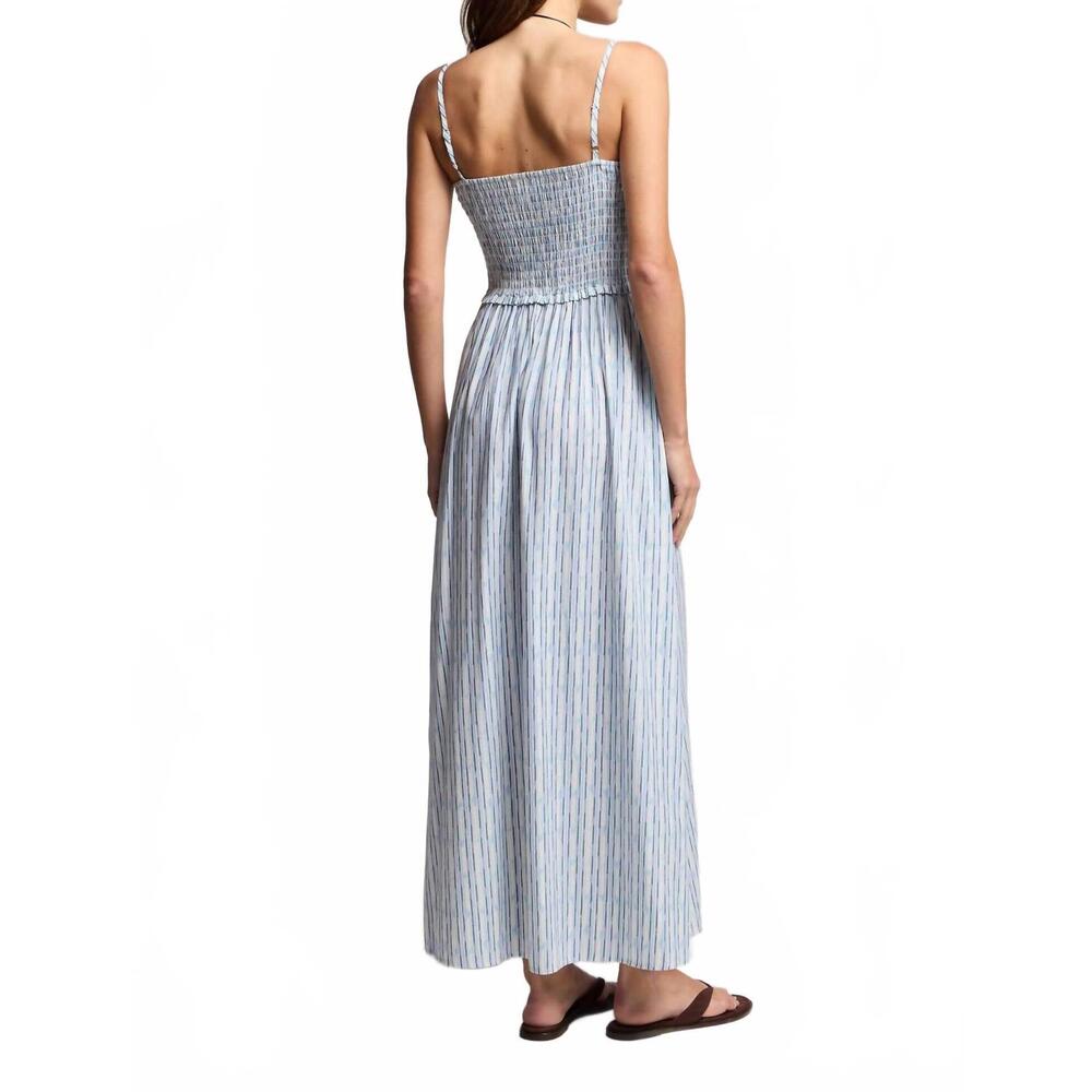 NEW VELVET BY GRAHAM & SPENCER senara watercolor stripe smocked maxi dress in sk - Picture 3 of 7